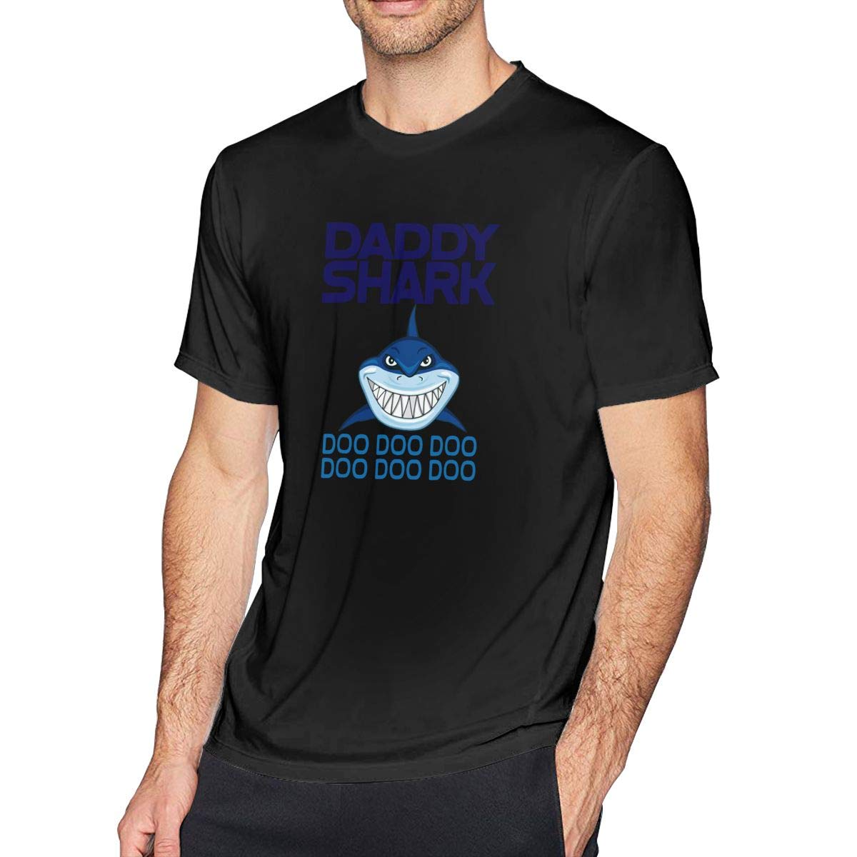 Daddy Shark Doo Basic Short Sleeve Custom Help Tee Black T Shirt