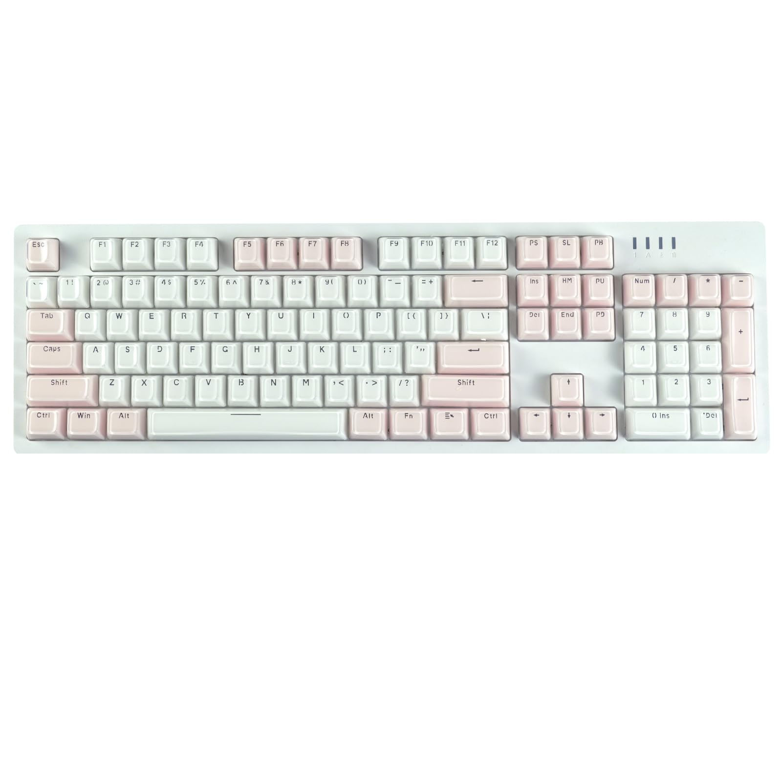 Crystal Keycaps,Ice Crystal Keycap,Cherry Profile RGB Backlit Keycaps Set for Mechanical Keyboards，Standard ANSI/ISO Layout(White-Pink)
