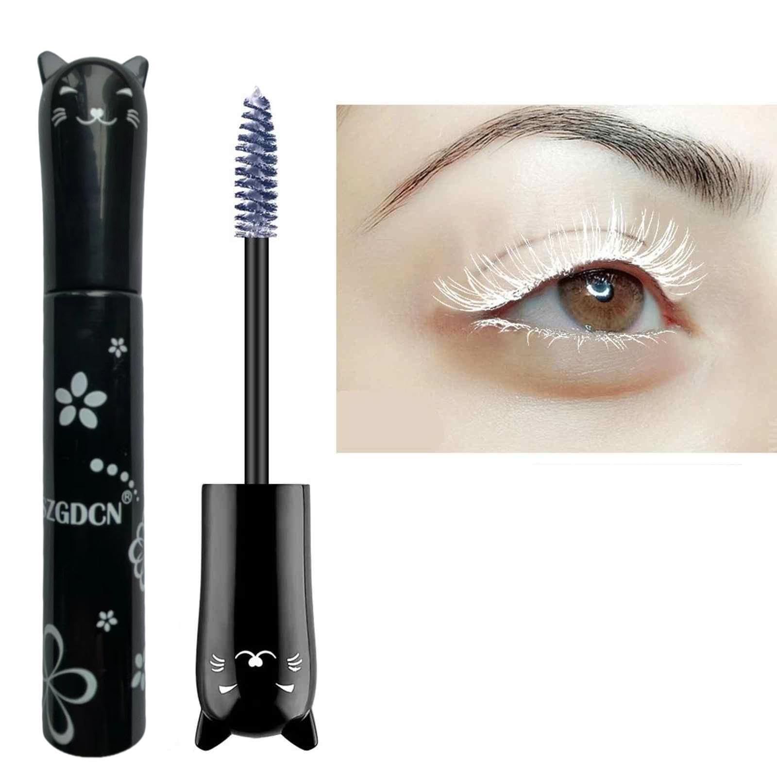 LGSZGDCN White Lashes volume mascara Extensions Makeup Lash Waterproof Fast Dry Eyelashes Curling Lengthening Primer Party Stage Use