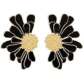 Vintage Flower Stud Earrings Exaggerated Handmade Oversized Daisy Flower Earrings Statement Jewelry for Women Gifts Jewelry