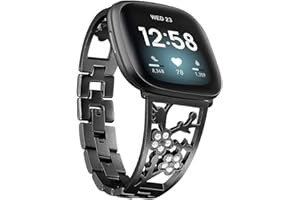 Mtozon Stainless Steel Bracelet Compatible with Fitbit Sense 2/Sense/Versa 4/Versa 3, Women Bling Replacement Bands Dressy Luxurious Wristbands for Ladies