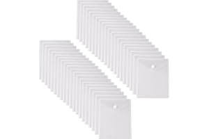 YESSART 8.5 x 11 Vertical Clear Letter Sized Plastic Envelopes Document File Storage Holder 40 Pack Hook Loop Closure