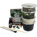 Cute Farms Terrarium Starter Kit | Moss, Vermiculite, Soil, Pebbles, Plant Food & Finishing Tools (Medium Kit)
