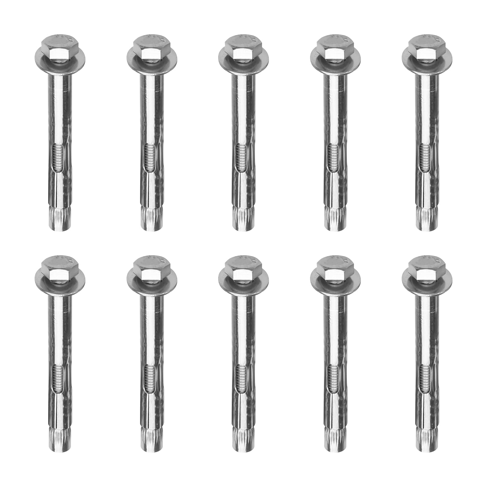 M6*80 Expansion Screw Bolts, 20Pcs Stainless Steel Anchor Expansion Bolt Anchor Bolts Expanding Bolts, Hex Nut Bolt Sleeve Anchor Bolts for Concrete, Masonryand Brick Wall
