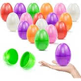 VEAGINS 24Pcs 2.3" Fillable Easter Eggs, Colorful Bright Empty Plastic Eggs for Easter Hunt, Surprise Egg, Easter Basket Stuffers