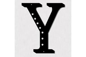 Resama 11" Black Metal Letter Wall Decor,Visual 3D Letter Sign Wall Decor Large Alphabet Decorative Farmhouse Hanging Metal Wall Decor for Living Room Bedroom Office Home Party (Y)