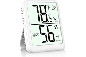 Ayawiss Room Thermometer Indoor Hygrometer Humidity Meter Gauge Digital Temperature and Humidity Sensor Monitor for Home Office House Pets Plants - AAA Battery Included