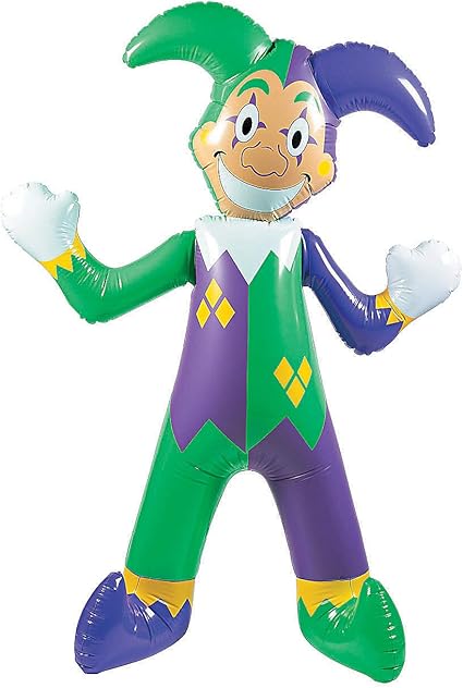Amazon Com Fun Express Jumbo Inflate Jester For Mardi Gras