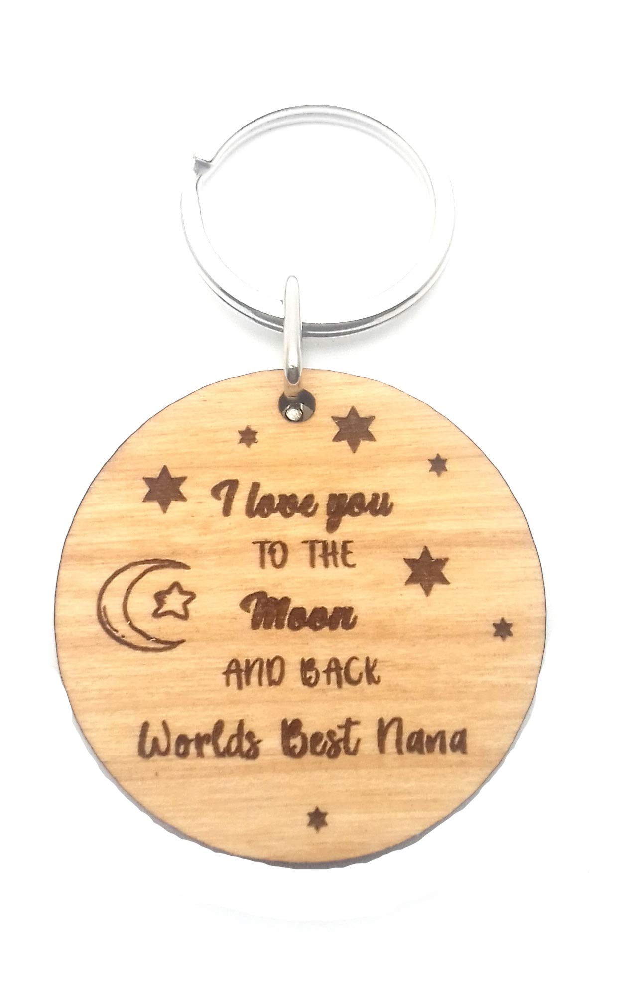 Chris Bag Of Goodies Wooden Keyring Key Ring Worlds World's Best Nana I Love You to The Moon and Back