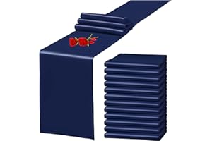 YMHPRIDE 12 Pack Navy Blue Satin Table Runner 12 x 108 Inch Long Premium Table Runners for Wedding Party Events Decoration, Birthday Parties, Banquets Decorations, Graduations, Engagements
