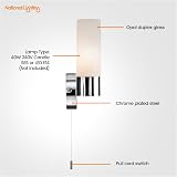 National Lighting Chrome E14 LED Bathroom Wall Light with Frosted Glass IP44 view 5