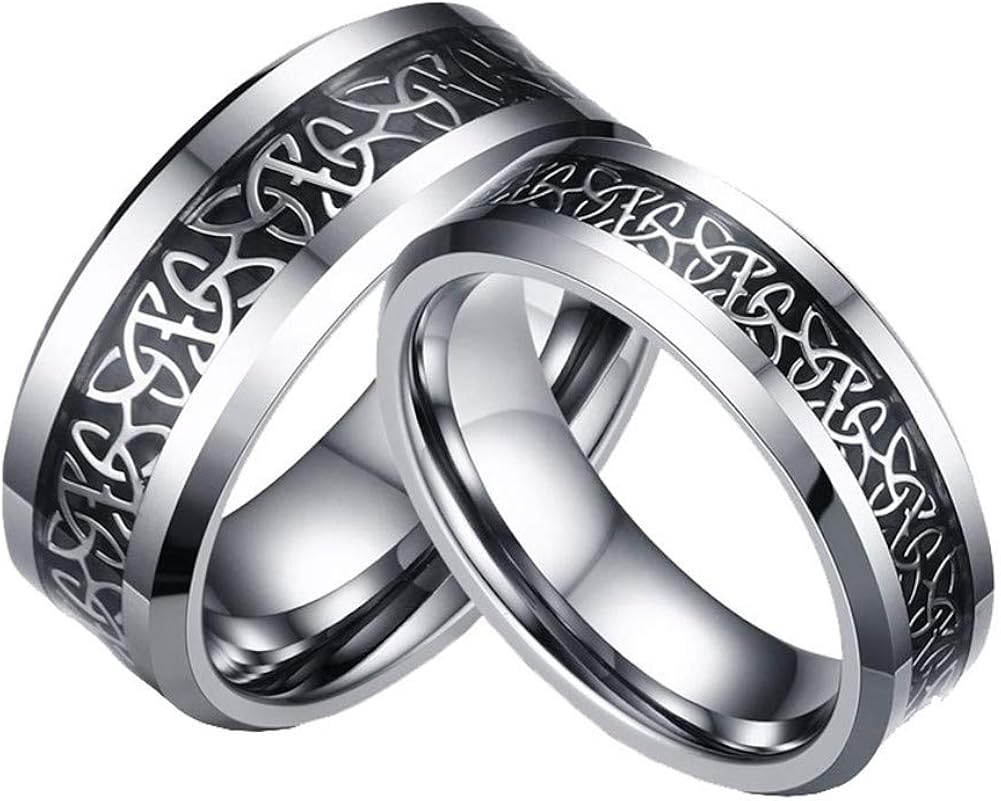 Amazon Com Pauro Men S Women S Tungsten Steel Jewelry Celtic Wedding Band Promise Engagement Couple Ring Jewelry