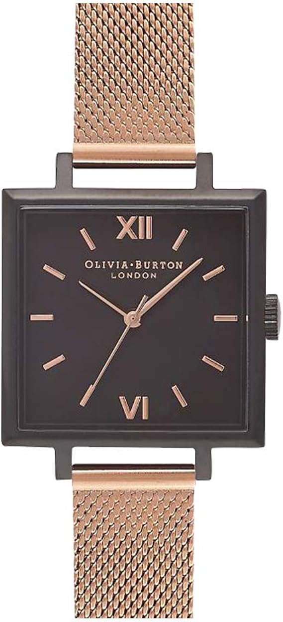 Amazon オリビアバートン Olivia Burton レディース 腕時計 スクエアフェイス 23mm ローズゴールド ブラックフェイス Ob16ss07 並行輸入品 レディース腕時計 腕時計 通販