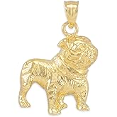 Animal Kingdom Polished 10k Yellow Gold English Bulldog Charm Pendant