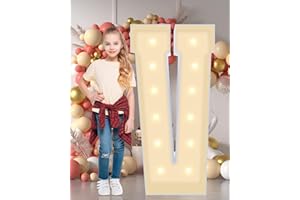 GGPL Multifunctional 4FT Marquee Numbers, corrugated plastic board, Quick Assembly in 5 Minutes Without Tools, for party decoration, disassembled into blank yard signs, Poster Board (Letters V)