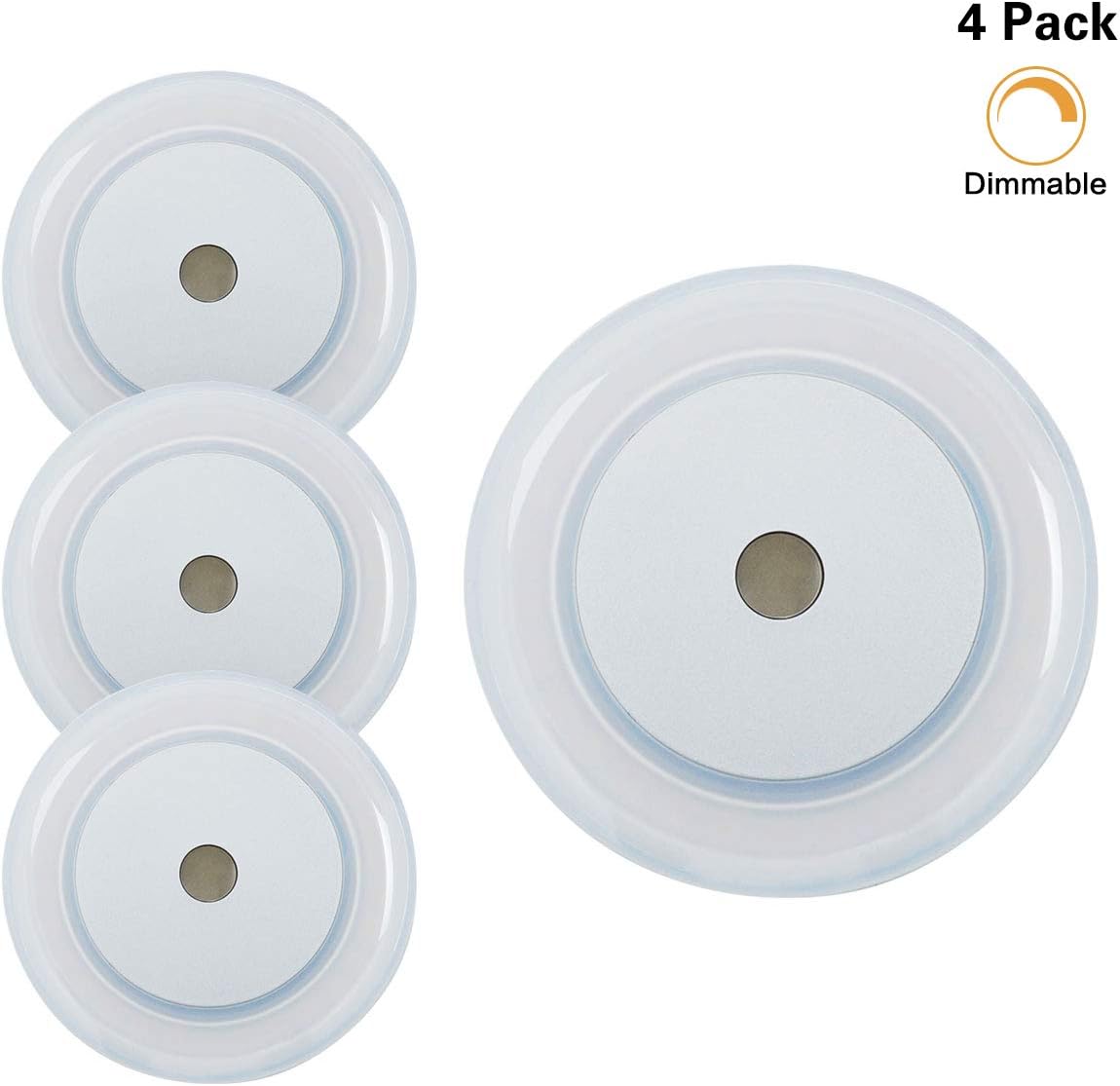 3W RV Boat LED Touch Ceiling Light - Dimmer DC 12V 2800K Soft White Memory Light Annular Frosted Lens with Stepless Dimmable, Surface Mount, Hidden Fasteners Design for Boat Camper Ccabinet, Pack of 4