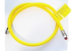 Sopras Sub Scuba Diving (40" - 101cm) Flexible Braided Hose Yellow Low Pressure Regulator Octo Hose 2nd Stage Octopus
