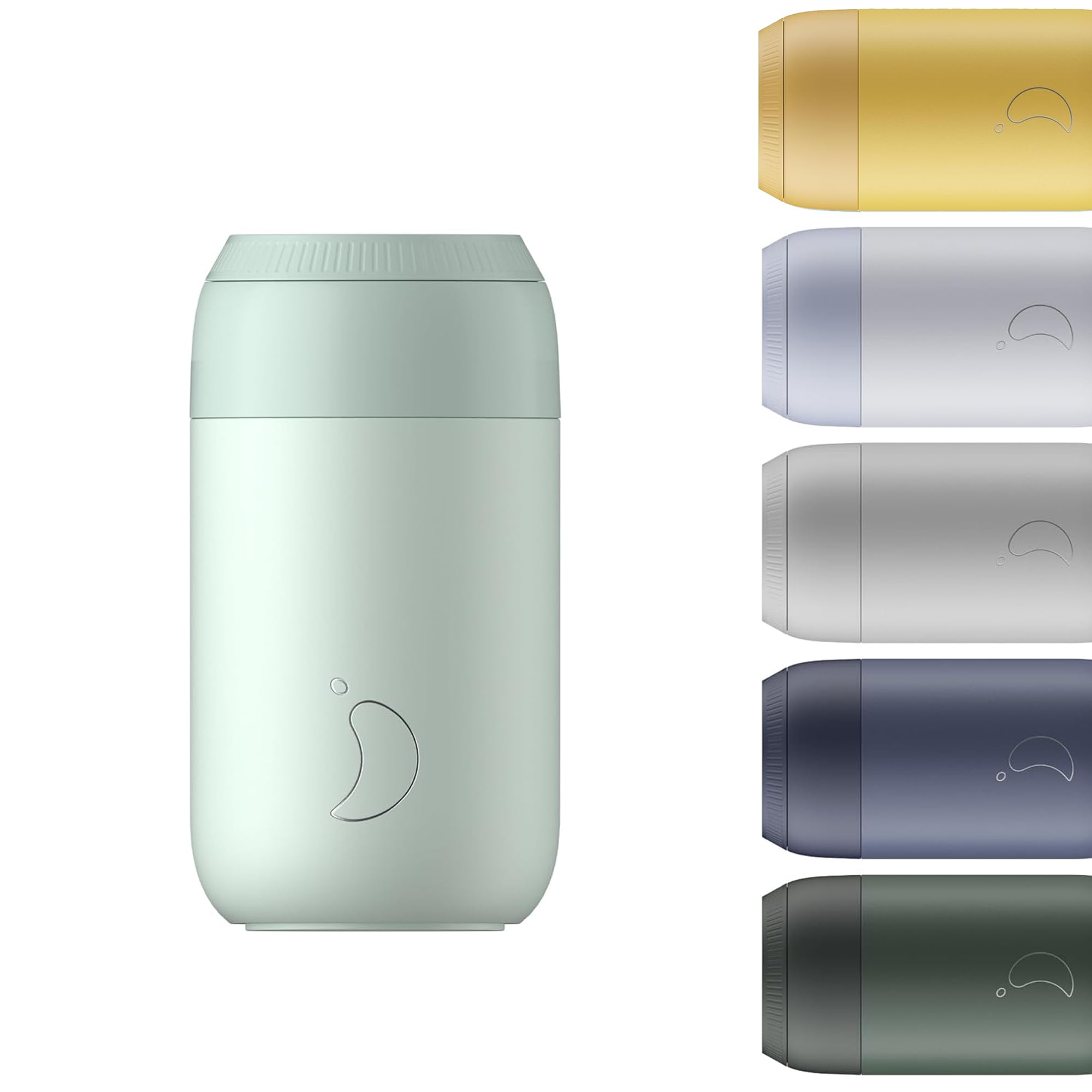 Chilly's Series 2 Coffee Cup - Tight Seal, No Sweating - BPA-Free Stainless Steel - Reusable - Double Walled, Vacuum Insulated - Lichen Green, 340ml