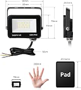 Lepro 20W LED Floodlight Outdoor 1700LM IP65 Daylight White Pack of 2 view 5