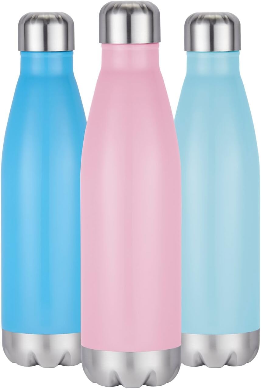Twin Palms Stainless Steel Vacuum Insulated Sports Water Bottle 17 oz (500ml) Double Walled