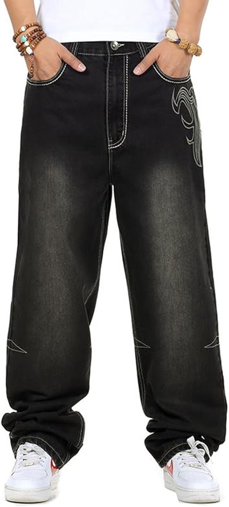 Amazon Puhao プハオ ストリート系 大きいサイズ ジーンズ メンズ デニム パンツ 刺繍 ストレッチ レギュラー ストレート ジーパン ズボン カーゴパンツ ヒップホップ カジュアル ゆったり 動きやすい ロングパンツ キングサイズ ジーンズ 通販