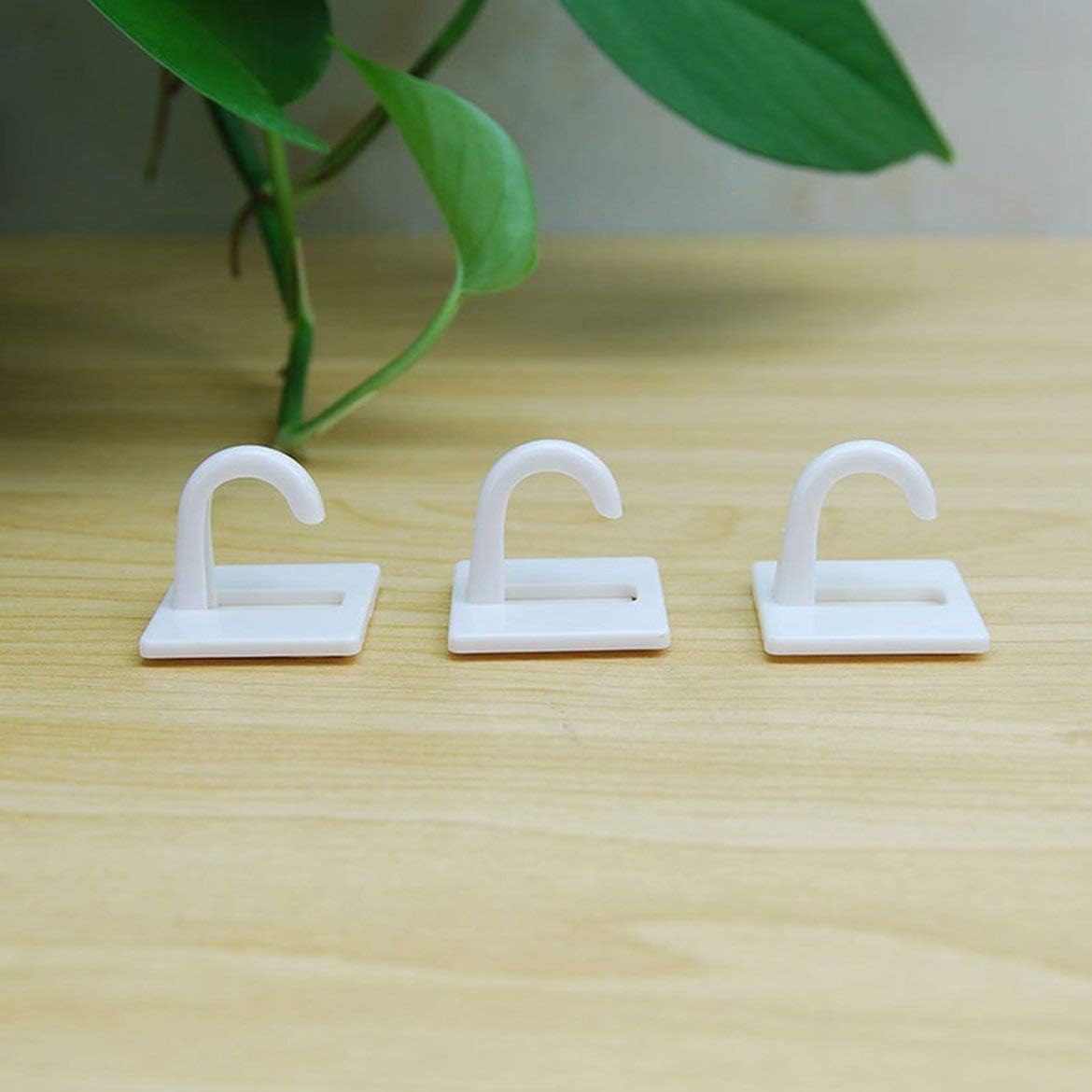 1 pieza Gancho cuadrado de plástico autoadhesivo blanco Gancho pequeño