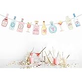 21st Birthday Decorations Pink Champagne Wine Bottle Martini Banner For Her, Happy 21st Bday Party, Finally Legal 21, 21 Forever Favors