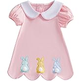 Toddler Baby Girl Easter Dress Rabbit Puff Short Sleeve Summer Dresses Kids Bunny Outfit Cute Clothes for Girls