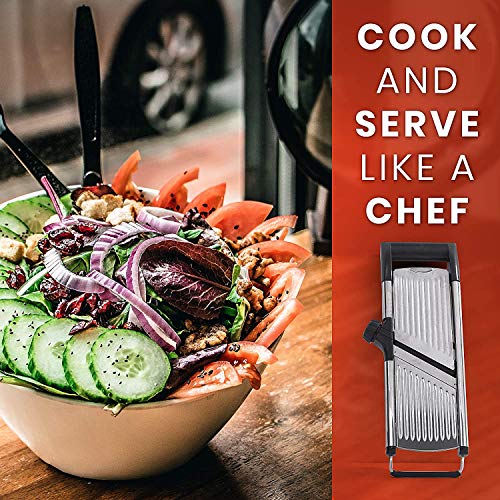 Mandoline Slicer with CutResistant Gloves and Blade Guard Adjustable