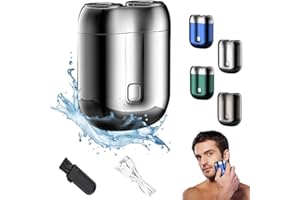 SROCOPT 2026 New Upgrade Pocket Shaver USB Mini Shavers for Men, Rechargeable Electric Mini Portable Razor, Washable Double Head Razor, Waterproof Compact Electric Shaver for Home, Car, Travel (Sliver)