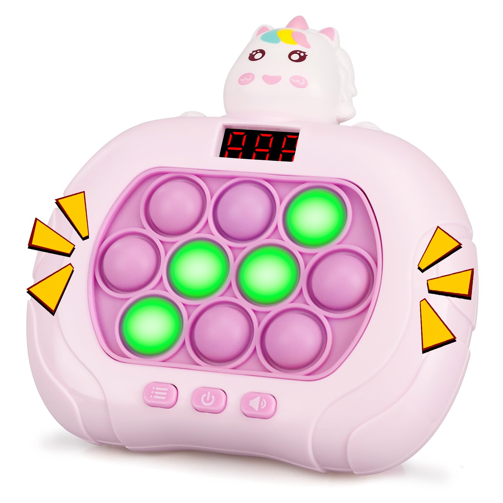 GAPER GO Fast Push Light Up Fidget Toys for Kids, Handheld Puzzle Game Sensory Toys, Christmas Toys Gifts for 3-12 Year Old Boys Girls, Easter Basket Stuffers (Uincorn)