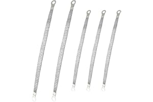 JUSTTOP 5 PCS Universal Automotive Ground Strap, 3Pcs 10"×1/2" & 2Pcs 13"×1/2" Braided Tinned Copper Engine Ground Strap, Pro
