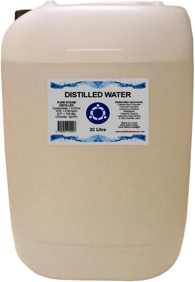 Distilled Water 20 Litre (20L) Pure Steam Distilled 0ppm Amazon.co.uk Health & Personal Care