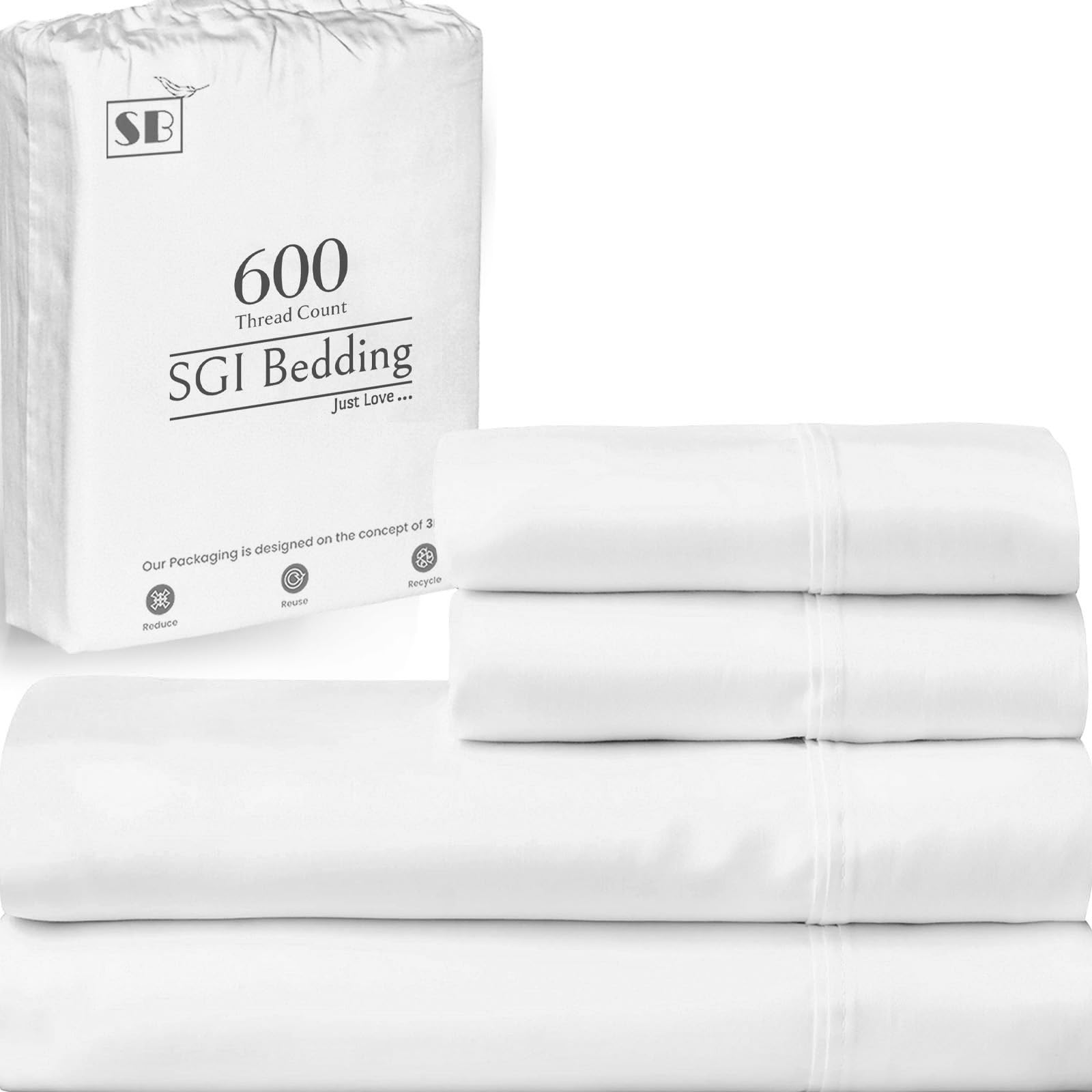 SGI bedding 600 Thread Count 4 Piece 100% Egyptian