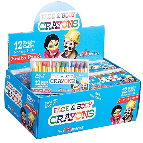 Dress Up America 12 Color Face Paint Set -Box of 24 Sets