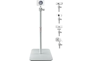 AceTaken White Webcam Stand for Logitech Brio 500,StreamCam,Lenovo,Elgato Neo Webcams
