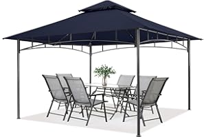 MASTERCANOPY Outdoor Garden Gazebo for Patios with Stable Steel Frame (10x12, Navy Blue)