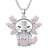 CUOKA MIRACLE Axolotl Necklace for Women 925 Sterling Silver Axolotl Pendant Necklace Jewelry Gifts for Women Friends on Birthday Mother's Day Anniversary Christmas
