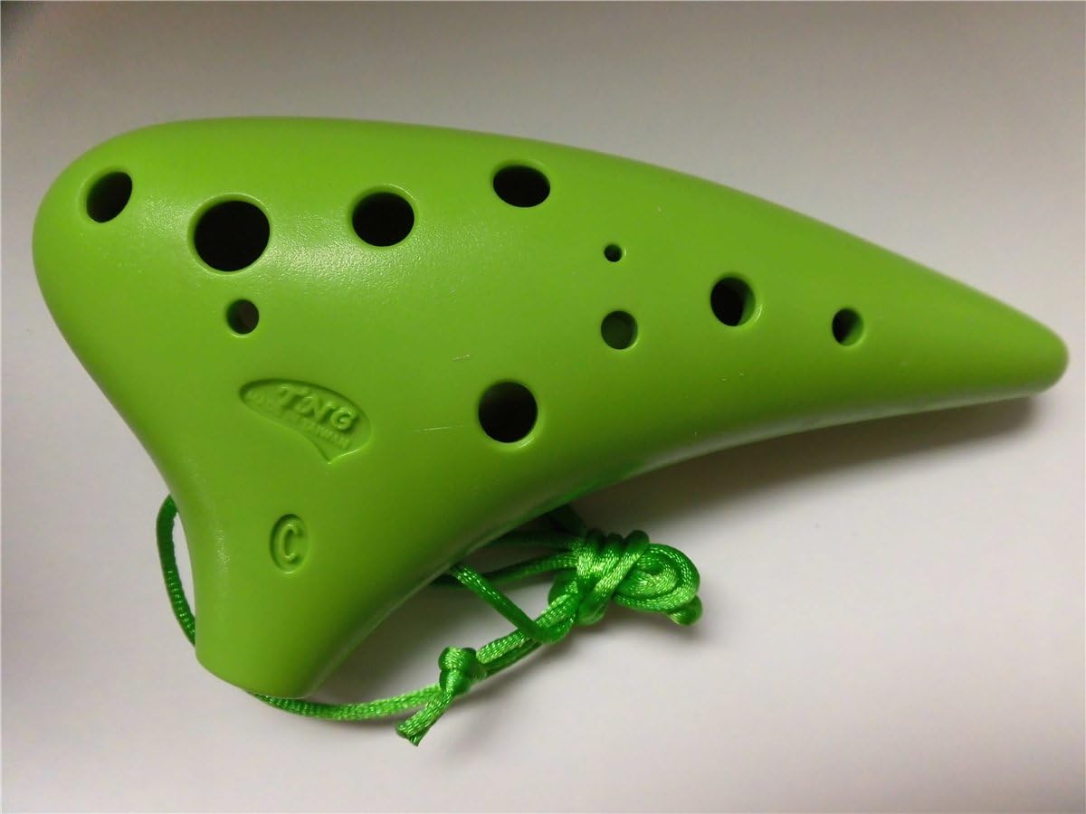 Amazon Tng オカリナ 楽器 12穴 アルト グリーン プラスチック C調 Ac ストラップ付き Ocarina 吹奏管 樹脂 緑色 オカリナ 楽器