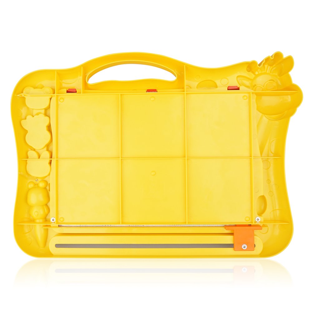 Merryxgift Magnetisches Zeichenbrett, Große (43 x 30 x 5 cm) Kinder Zaubertafel Doodle Board Pad Bunt Zeichenbrett mit 3 Magnetische Stempel für Kinder 3 4 5 6 7 Jahre Alt