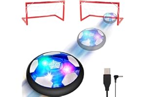 ANCESFUN Kids Toys Hover Soccer Ball Set, Rechargeable Soccer Ball with LED Lights and Safe Foam Bumper, Air Power Soccer Hover Ball with 2 Goals for 3 4 5 6 7 8-12 Years Old Boy Girl Indoor/Outdoor Games