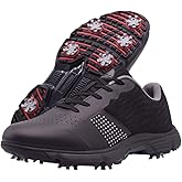 THESTRON Men Golf Shoes Mesh Breathable Breathable Golf Walking Sport Sneakers 7 Spikes Golf Trainers