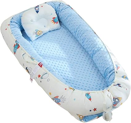 Tealp Reducteur De Lit Bebe Cocon Reducteur Lit Bebe Point Bleu Baby Nest Pour Bebe Couffin De Voyage Portable Nid Pour Nouveau Ne Nourrisson Linge De Lit Pour Berceaux Et Couffins Matelas Et