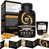 Organic Turmeric Curcumin Capsules Best Pain Relief & Joint Support Black Pepper Organic Turmeric Supplement Pills with Curcuminoids & Ginger Powder Bundle 120 Anti-inflammatory Tablets