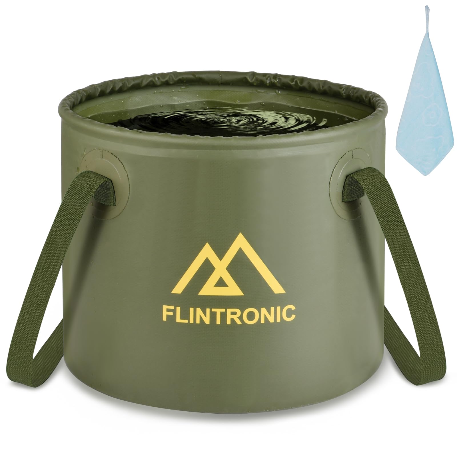 flintronic Folding Water Bucket, 20L Foldable Storage Container Collapsible Bucket for Camping, Outdoor Portable Lightweight Buckets for Traveling Fishing Hiking Camping Boating (Green)
