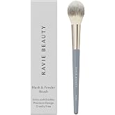 Ravie Beauty Blush &amp; Powder Brush, Ultra-Soft Synthetic Bristles for Cheeks | Fluffy Professional Design, Ideal for Powder &amp; Bronzer, Cruelty-Free