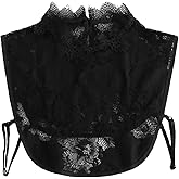 Detachable Lace Dickey Collar Shirt – Elegant Faux Collar with Floral Lace Trim Cleavage Cover up for Low Neckline