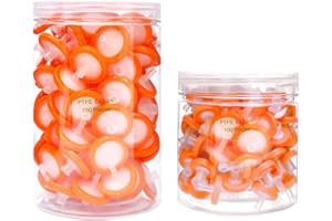 zoomto Syringe Filters Hydrophilic PTFE Membrane 100PCS, 0.45um Pore Size,25mm Disc Diameter,HPLC and GC Needle Filter, Non-Sterile, High Throughput Lab Filtration (0.45um-25mm-Hydrophilic)