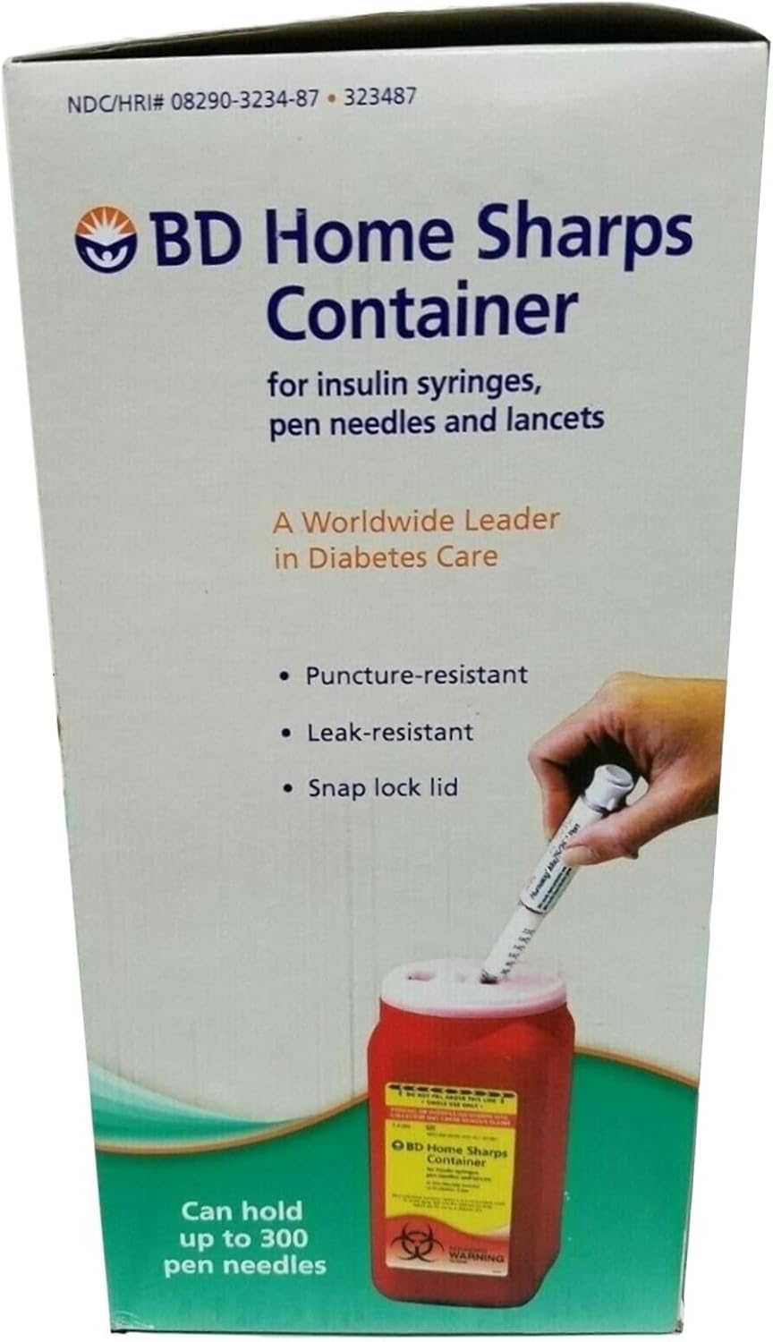 BD Home Sharps Container 1.4 qt/Each - 2 Pack: Health & Personal Care