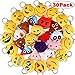 Dreampark Emoji Keychains, Mini Emoji Plush Party Favors for Kids Christmas Birthday Party Supplies, Carnival Prizes for Kids Treasure Box Bulk Toy Assortment 2" Set of 30 primary
